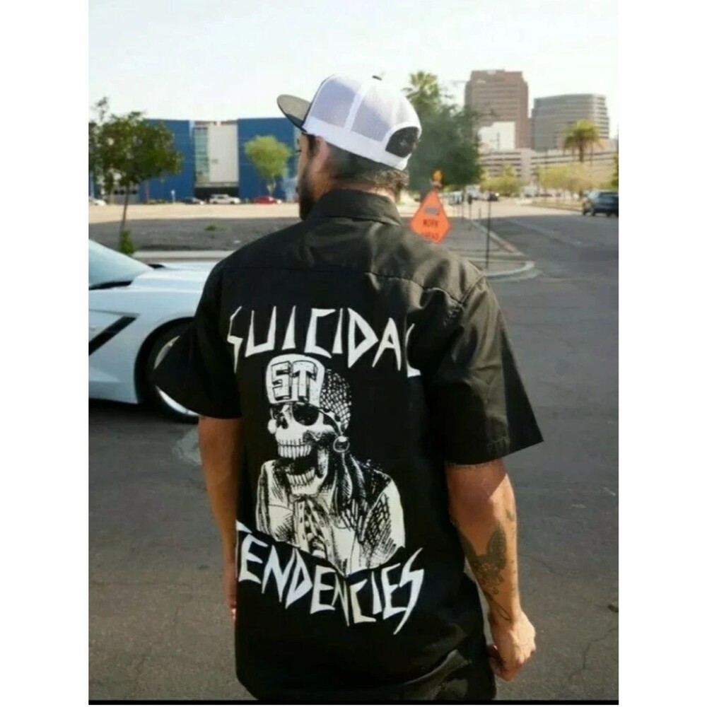 Dixxon Workforce Suicidal Tendencies Short Sleeve Button Up Shirt Skull XL - Picture 12 of 12